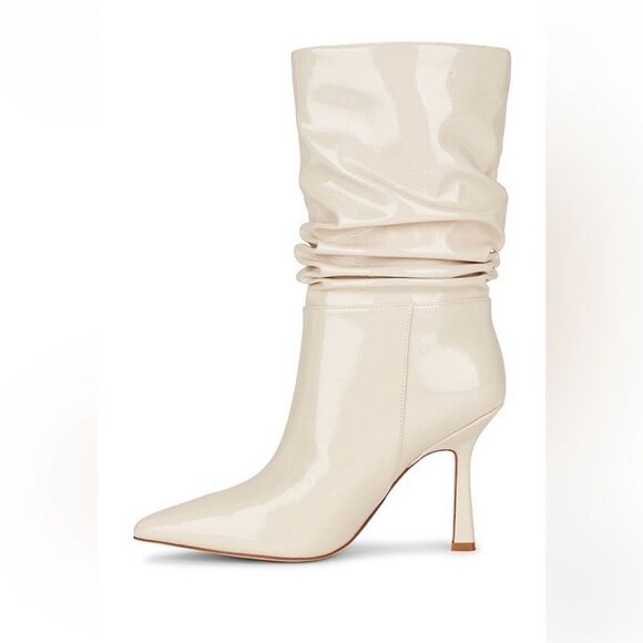 NWOB Jeffrey Campbell Guillo Pointed Toe Slouchy Boots in Ivory Patent size 8.5 - Picture 5 of 14